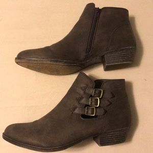 Dark brown ankle booties